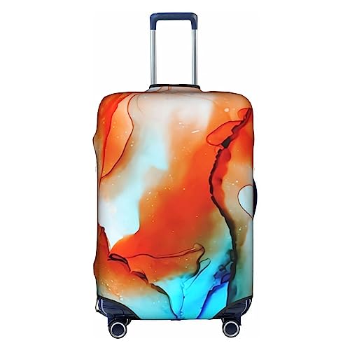 Amkong Trolley-Kofferhülle mit Marmorstruktur, elastisch, für Damen und Mädchen, Größe S, Marmor-Textur-Kunst1, L von Amkong