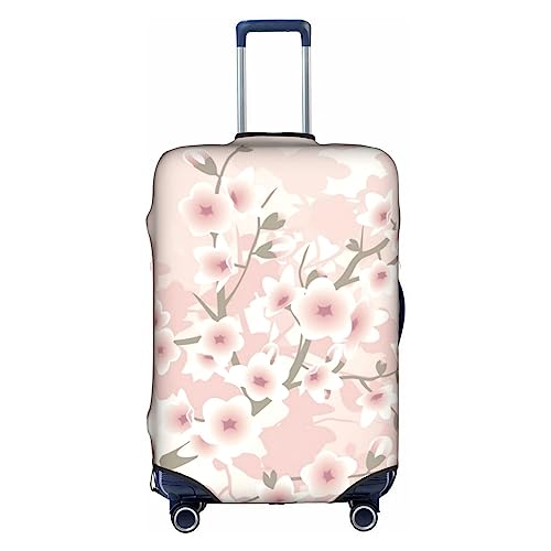 Amkong Weiße Kirschblüten Trolley Kofferüberzug Elastische Kofferhülle Damen Mädchen Gepäckabdeckung Klein, Rosa Blumen 2, xl von Amkong