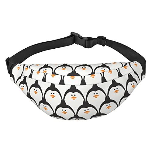 Gürteltasche mit niedlichem Pinguin, für Damen und Herren, verstellbarer Gürtel, Bauchtasche, Schwarz , Einheitsgröße, Geldgürtel von Amkong