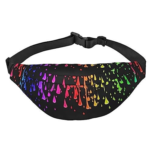 Hüfttasche für Herren und Damen, leuchtet im Dunkeln, Neon, verstellbarer Gürtel, Bauchtasche, Schwarz , Einheitsgröße, Geldgürtel von Amkong