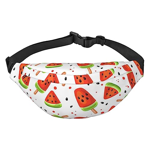 Hüfttasche mit Wassermelonen-Muster, für Herren und Damen, verstellbarer Gürtel, Bauchtasche, Schwarz , Einheitsgröße, Geldgürtel von Amkong