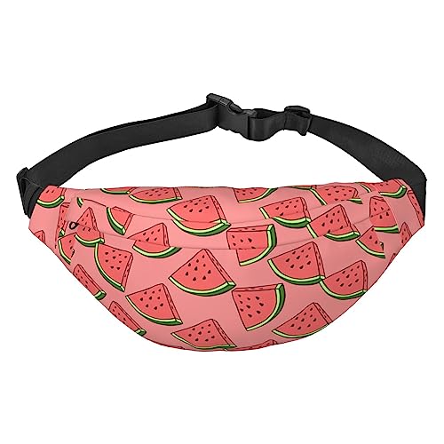 Hüfttasche mit Wassermelonen-Muster, für Herren und Damen, verstellbarer Gürtel, Bauchtasche, Schwarz , Einheitsgröße, Geldgürtel von Amkong