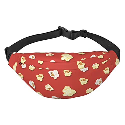 Karamell-Popcorn-Hüfttasche für Männer und Frauen, verstellbarer Gürtel, Bauchtasche, Schwarz , Einheitsgröße, Geldgürtel von Amkong