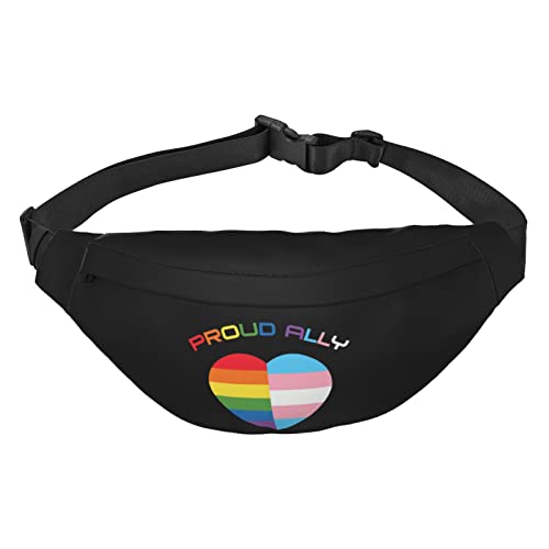 LGBTQ Gay Pride Ally Pack Hüfttasche, verstellbare Gürteltasche für Männer und Frauen, Reisen, Wandern, Radfahren, Laufen, Schwarz , Einheitsgröße, Geldgürtel von Amkong