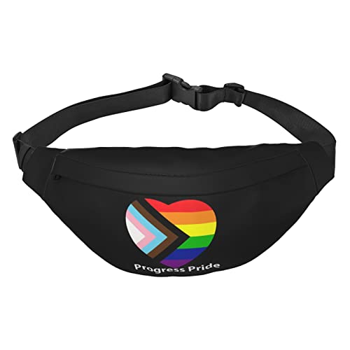 LGBTQ Gay Progress Ally Pride Flagge, Hüfttasche, verstellbare Gürteltasche für Männer und Frauen, Reisen, Wandern, Radfahren, Laufen, Schwarz , Einheitsgröße, Geldgürtel von Amkong