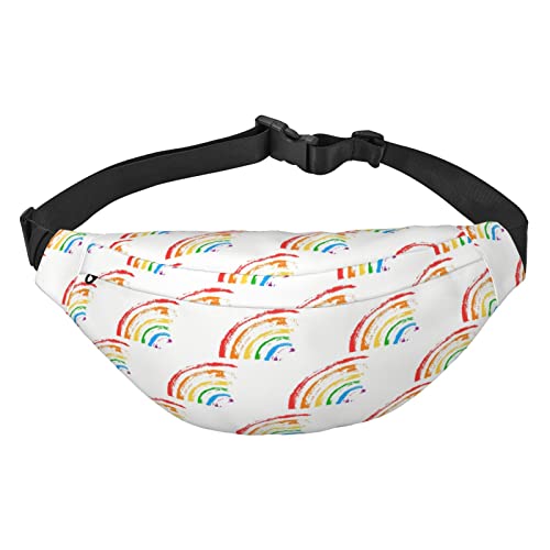 LGBTQ Pride Month Rainbow Gay Pack Hüfttasche, verstellbare Gürteltasche für Männer und Frauen, Reisen, Wandern, Radfahren, Laufen, Schwarz , Einheitsgröße, Geldgürtel von Amkong