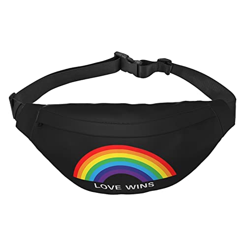 Love Wins Pride Month LGBTQ Hüfttasche für Männer und Frauen, verstellbarer Gürtel, Bauchtasche von Amkong