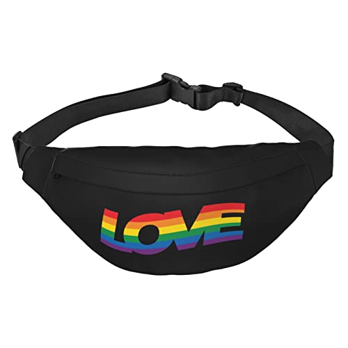 Pride Month LGBTQ Gay Pride Ally Hüfttasche für Männer und Frauen, verstellbarer Gürtel, Bauchtasche, Schwarz , Einheitsgröße, Geldgürtel von Amkong