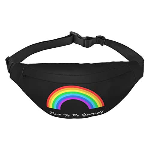 Pride Month LGBTQ Gay Pride Ally Hüfttasche für Männer und Frauen, verstellbarer Gürtel, Bauchtasche, Schwarz , Einheitsgröße, Geldgürtel von Amkong