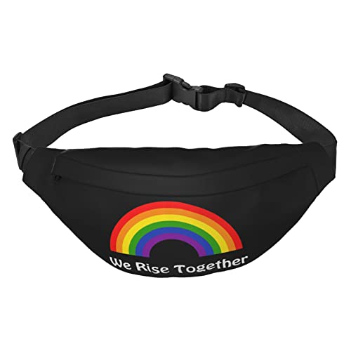 Pride Month LGBTQ Gay Pride Ally Pack Hüfttasche, verstellbare Gürteltasche für Männer und Frauen, Reisen, Wandern, Radfahren, Laufen, Schwarz , Einheitsgröße, Geldgürtel von Amkong