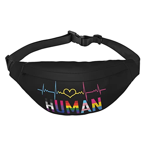 Pride Month LGBTQ Hüfttasche für Damen und Herren, verstellbarer Gürtel, Bauchtasche, modische Bauchtasche, Reise-Geldbörse, Schwarz , Einheitsgröße, Geldgürtel von Amkong