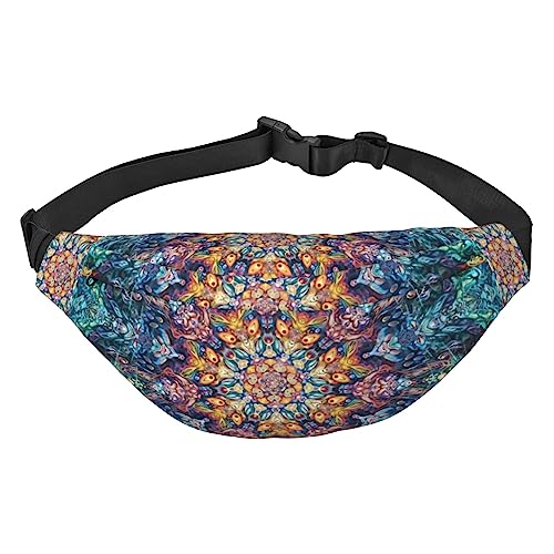 Psychedelic Tie Dye Hüfttasche für Männer und Frauen, verstellbarer Gürtel, Bauchtasche, Schwarz , Einheitsgröße, Geldgürtel von Amkong