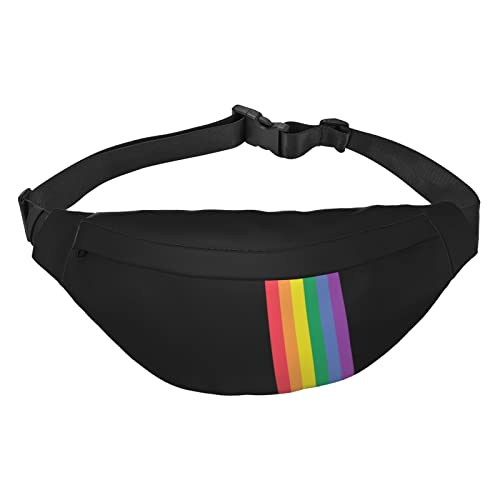 Rainbow Pride LGBTQ Gürteltasche für Männer und Frauen, verstellbarer Gürtel, Bauchtasche, Schwarz , Einheitsgröße, Geldgürtel von Amkong