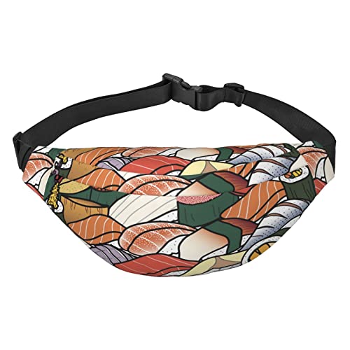 Sushi-Hüfttasche für Männer und Frauen, verstellbarer Gürtel, Bauchtasche, Schwarz , Einheitsgröße, Geldgürtel von Amkong