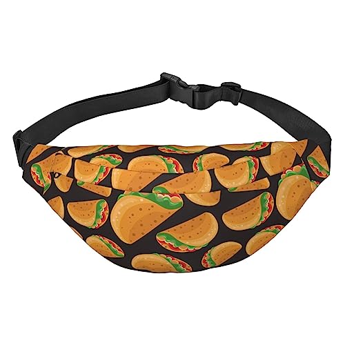 Taco Gürteltasche für Herren und Damen, verstellbarer Gürtel, Bauchtasche, Schwarz , Einheitsgröße, Geldgürtel von Amkong