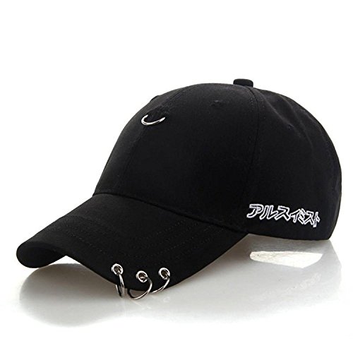 Amkun Baseball Cap Version K-Pop Stil Hysteresenhut für Frauen Männer Ring Hip Hop Hat Black von Amkun