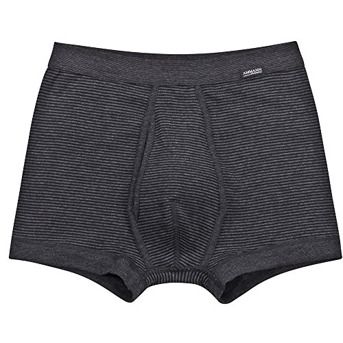 Ammann 2er Pack Herren Shorts – Unterhosen mit kurzem Bein - Mit Eingriff und Weich-Elastikbund – Doppelpack – Farbe Anthrazit - Größe 10 von Ammann