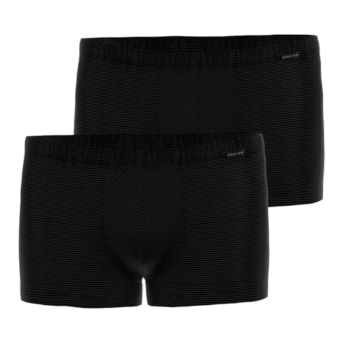 Ammann 2er Pack Herren Unterwäsche Unterhose Boxer Retro Short, Farbe:Schwarz, Größe:8, Artikel:-90 schwarz von Ammann