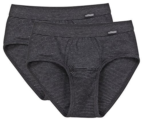 Ammann 2er-Pack Herrenwäsche Slip mit Eingriff, anthrazit 183, 8 / XXL von Ammann