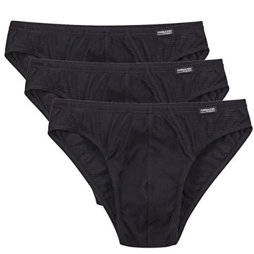 Ammann - Cotton & More - Herren Slip/Unterhose - 3er Pack (6, 3 X Schwarz) von Ammann