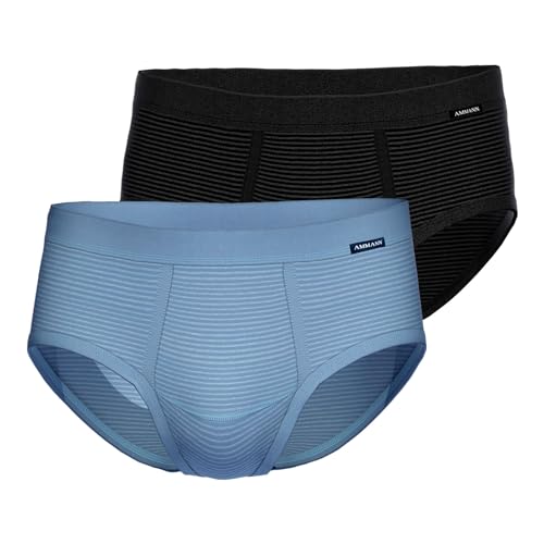 Ammann 2er Pack Herren Unterhose Unterwäsche Slip Brief Classic, Farbe:Mehrfarbig, Größe:6, Artikel:-125/183 hellblau/anthrazit von Ammann