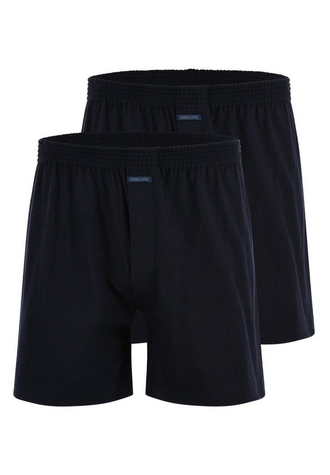 Ammann Boxershorts 2er Pack Basic (Spar-Set, 2-St) Boxershort - Baumwolle - Mit Eingriff - Shorts mit lockerem Schnitt von Ammann