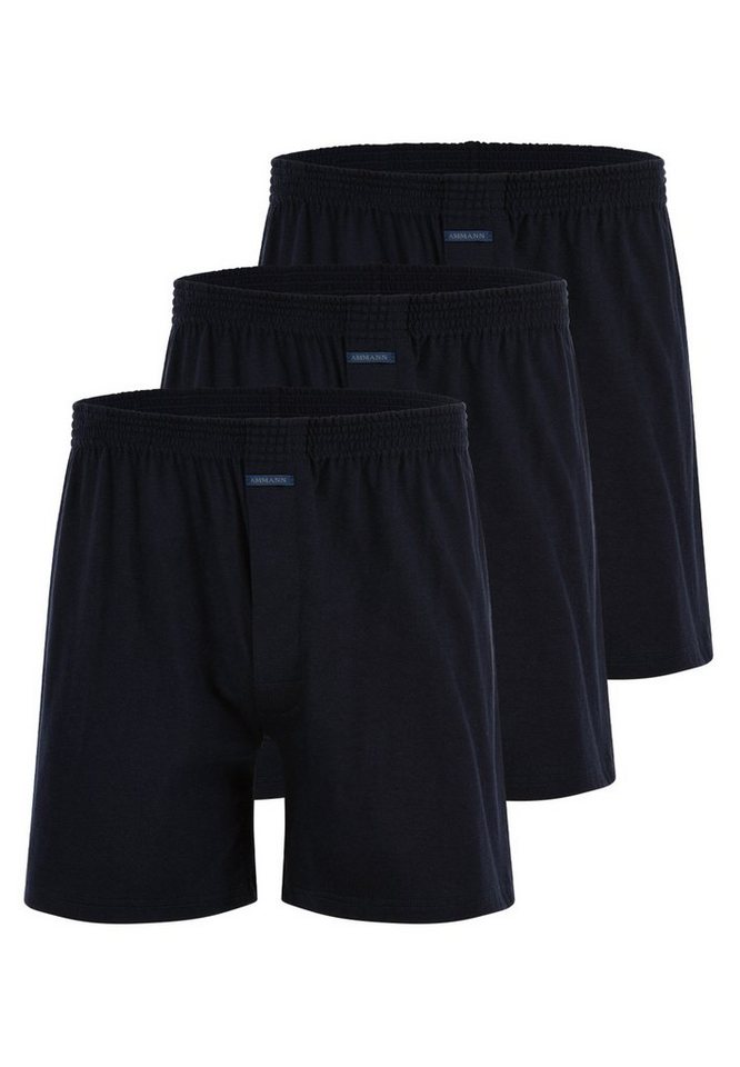 Ammann Boxershorts 3er Pack Basic (Spar-Set, 3-St) Boxershort - Baumwolle - Mit Eingriff - Shorts mit lockerem Schnitt von Ammann