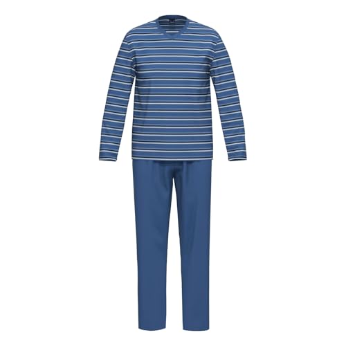 Ammann Herren Pyjama Set Long Homewear Set Schlafanzug lang, Farbe:Blau, Artikel:-667 Dutch Blue, Größe:54 von Ammann