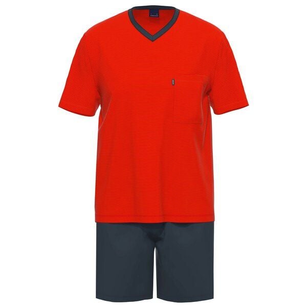 Ammann Herren Schlafanzug kurz V-Ausschnitt aus Bio-Baumwolle von Ammann