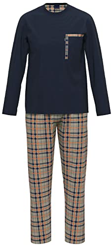 Ammann - Herren Schlafanzug lang (Pyjama) Nachtblau Khaki GOTS* 56 von Ammann