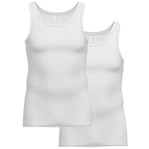 AMMANN - Organic Cotton Doppelripp - Unterhemd/Tank Top - 2er Pack (5 Weiß) von AMMANN