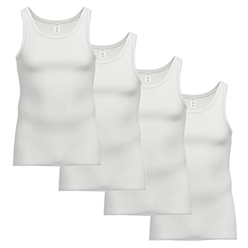 AMMANN - Organic Cotton Doppelripp - Unterhemd/Tank Top - 4er Pack (8 Weiß) von AMMANN