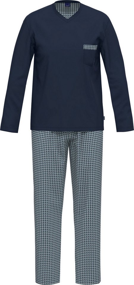 Ammann Pyjama Bio Herren-Schlafanzug Single-Jersey gemustert von Ammann