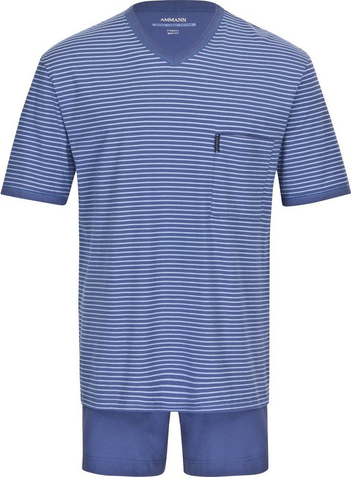 Ammann Pyjama Bio Herren-Shorty "EXTRA LIGHT COTTON" Single-Jersey Streifen von Ammann
