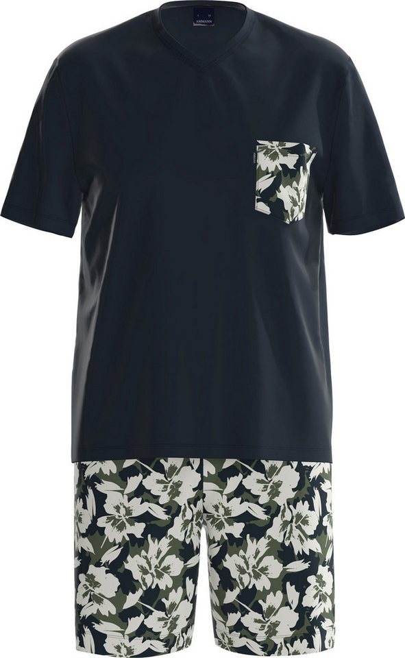 Ammann Pyjama Bio Herren-Shorty Single-Jersey gemustert von Ammann