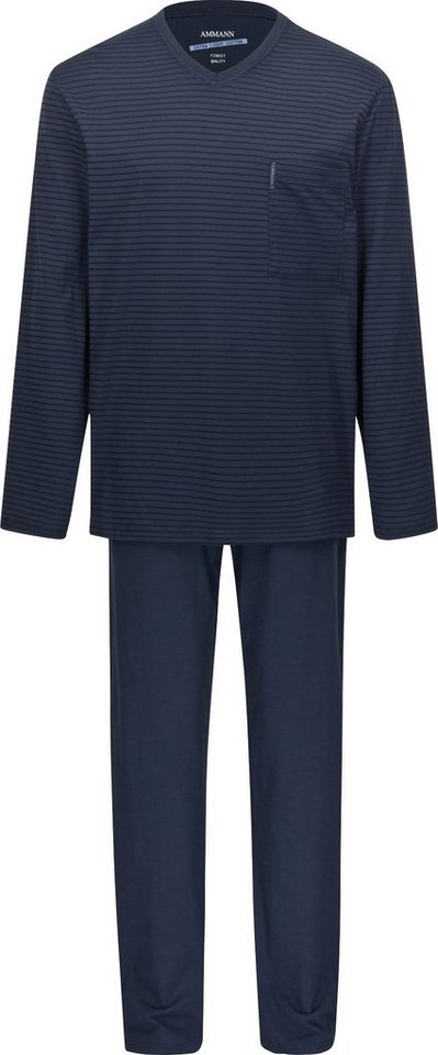 Ammann Pyjama Bio Herren-Schlafanzug "EXTRA LIGHT COTTON" Single-Jersey Streifen von Ammann