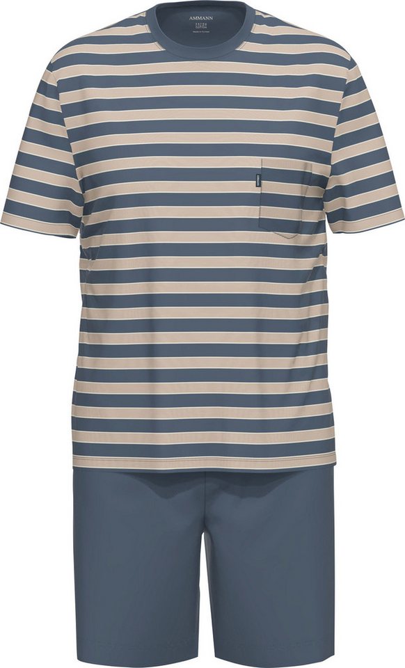 Ammann Pyjama Bio Herren-Shorty "EXTRA LIGHT COTTON" Single-Jersey Streifen von Ammann