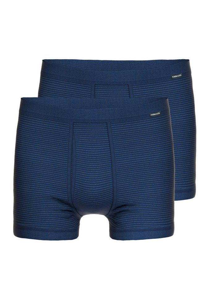 Ammann Retro Boxer 2er Pack Jeans Feinripp (Spar-Set, 2-St) Retro Short / Pant - Baumwolle - mit Eingriff von Ammann