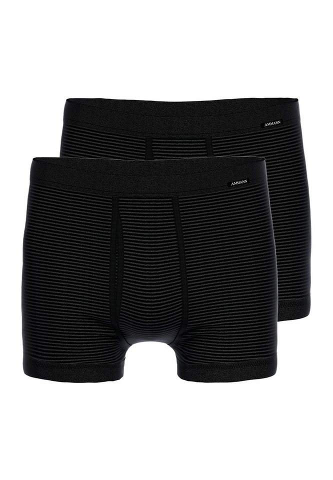 Ammann Retro Boxer 2er Pack Jeans Feinripp (Spar-Set, 2-St) Retro Short / Pant - Baumwolle - mit Eingriff von Ammann