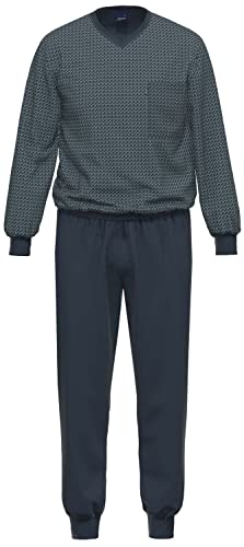 Ammann Schlafanzug Pyjama Langarm 30688 16 Marine/grün Gemustert, Herren-Größe:56 von Ammann