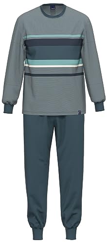 Ammann Schlafanzug Pyjama Langarm 30810 328 Denim blau gestreift, Herren-Größe:50 von Ammann