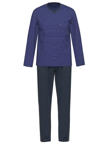 Ammann Schlafanzug Pyjama Langarm Art. 7830 blau, dunkelblau oder rot gestreift, Farbe:Dunkelblau, Größe:106 LL von Ammann