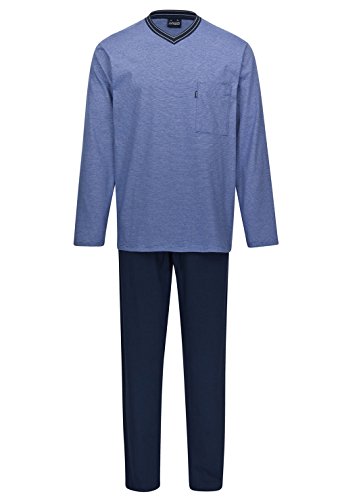 Ammann Schlafanzug Pyjama Langarm Art. 7830 blau, dunkelblau oder rot gestreift, Farbe:Rot, Größe:106 LL von Ammann