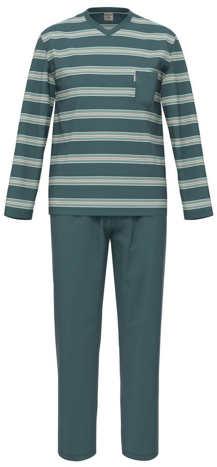 Ammann Schlafanzug Schlafanzug Organic Slaney lang V-Ausschnitt von Ammann