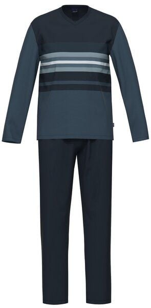Ammann Schlafanzug lang V-Ausschnitt Bio-Baumwolle "Iwaki" von Ammann