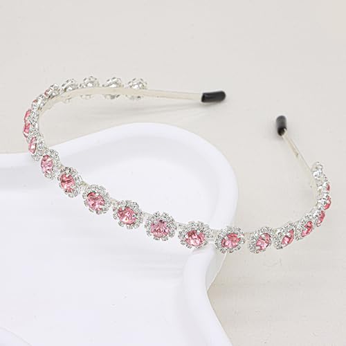 Ammei Headpiece Braut-Kopfschmuck, Hochzeits-Stirnband mit Kristall und Haarschmuck (Silber-Rosa, 14 cm) von Ammei Headpiece
