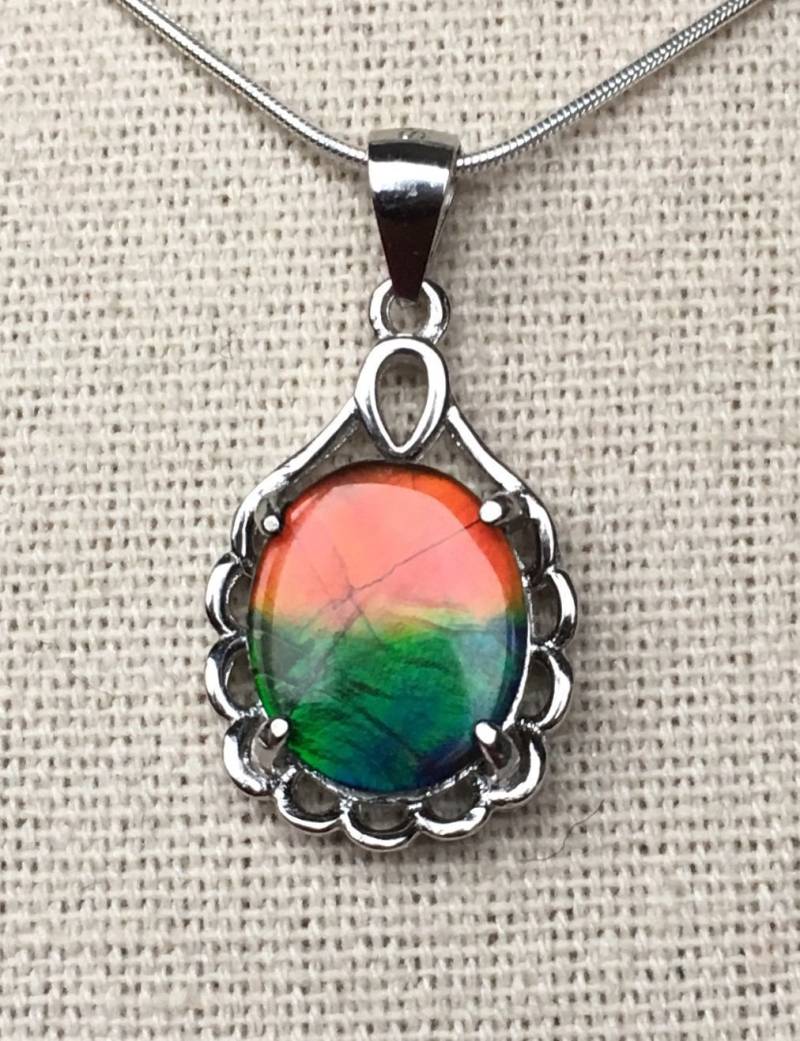 Ammolit Anhänger - Rot Und Petrol von AmmoliteRainbows