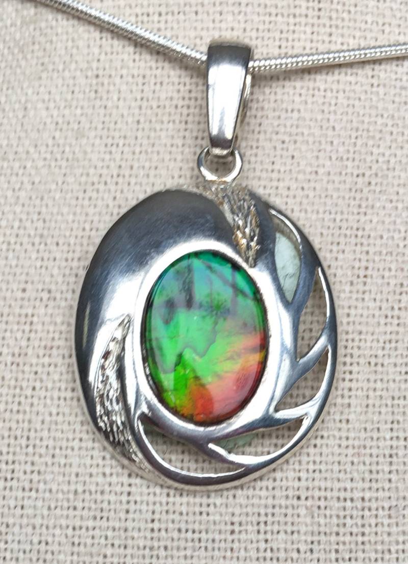 Ammolit Anhänger - Schwere Sterling Fassung von AmmoliteRainbows