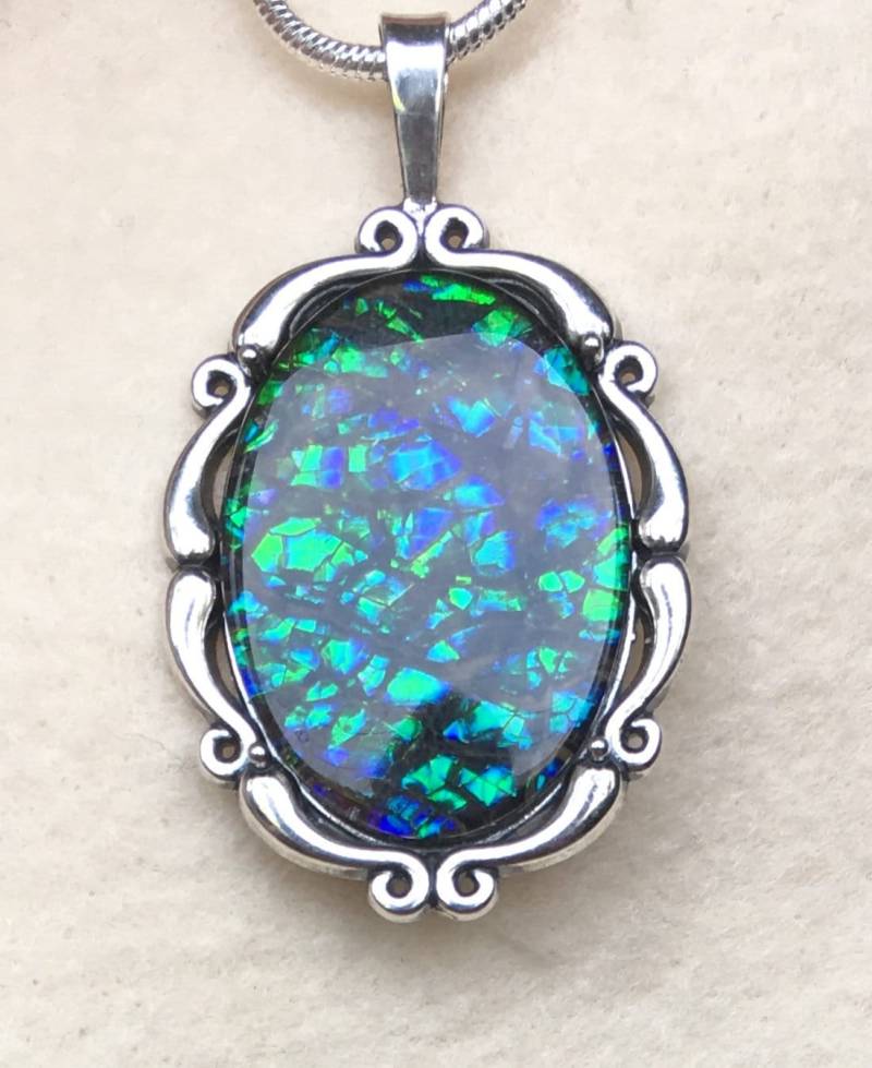 Ammolit Anhänger - Sehr Große Grüne Und Blaue Triplette von AmmoliteRainbows