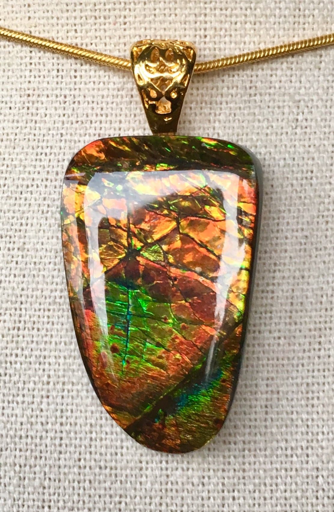 Ammolit Anhänger - Super Hell Feuriges Orange von AmmoliteRainbows